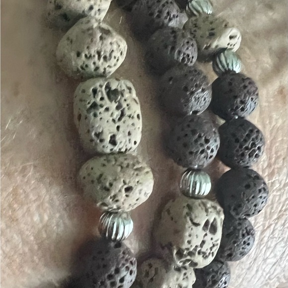 Brown Lava stone bracelets (set of 3) - Picture 3 of 14